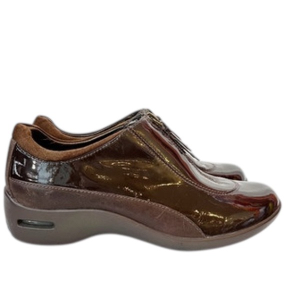 Cole Haan Air Luna Waterproof Shoes Women 6.5 Patent Leather Slip On Clog Brown - Picture 1 of 8